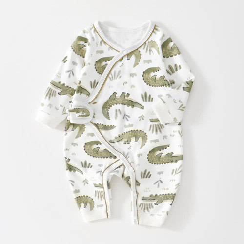 Baby Crocodile White Kimono Romper