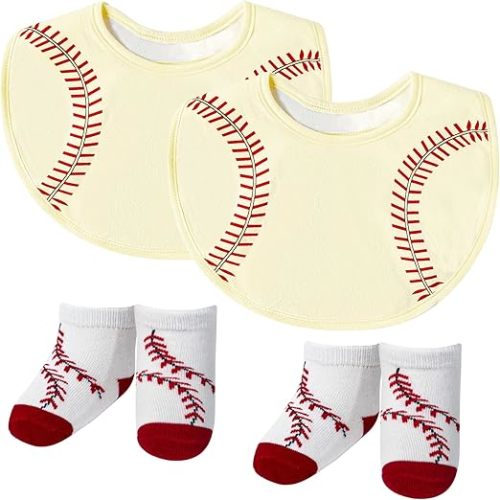 6Pcs Sport Cotton Baby Bib Unisex Baby Sport Bibs with Stock Hook Loop Closure Keepsake Gift for Newborn Infant Feeding - Beige