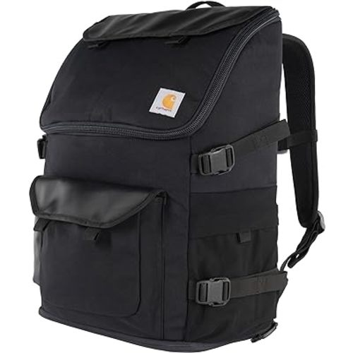 Carhartt 35L Nylon Workday Backpack, Durable Water-Resistant Pack with 15" Laptop Sleeve and Adjustable Shoulder Straps, Black