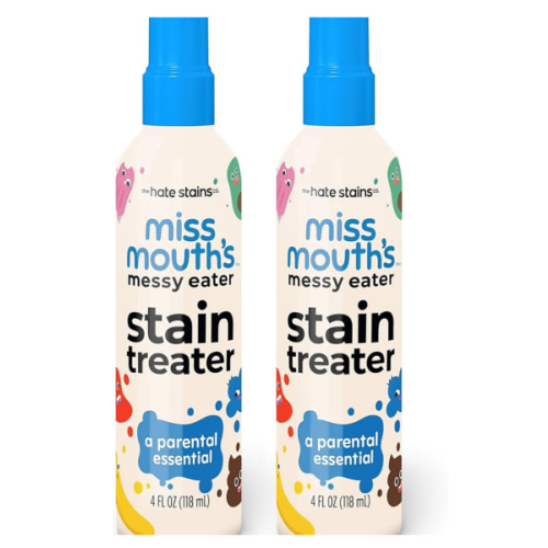 Miss Mouth's Messy Eater Stain Treater Spray - 4oz 2 Pack Stain Remover - Newborn & Baby Essentials - No Dry Cleaning Food, Grease, Coffee Off Laundry, Underwear, Fabric