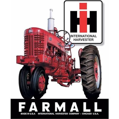 Desperate Enterprises Farmall 400 Tin Sign - Nostalgic Vintage Metal Wall Decor - Made in USA