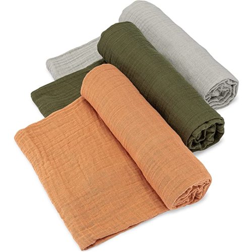 Parker Baby Swaddle Blankets - 3 Pack of 100% Cotton Muslin Swaddle Blankets for Baby Boys and Girls - Unisex/Gender Neutral - Estes Set