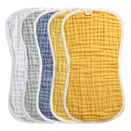 MUKIN Baby Burp Cloths -Burping Cloth Sets for Unisex Perfect for Newborn Burping Rags for Boys and Girls (Multicolored 3)