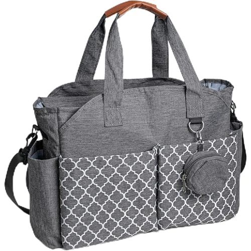 Diaper Bag Tote, Large Diaper Waterproof, with Pacifier Case, Removable Shoulder Strap, Baby Bags