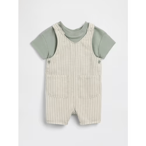 Baby Linen-Cotton Shortall Outfit Set