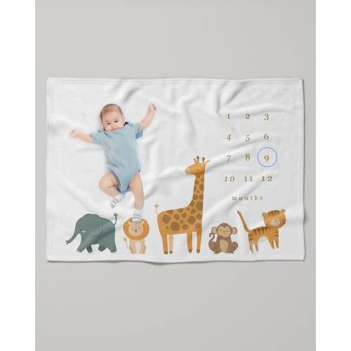 Safari / Jungle Animals Baby Blanket - Jungle Boho Baby Gift - Baby Shower Gift - Jungle Nursery - Nursery Baby Boy - Safari Decor