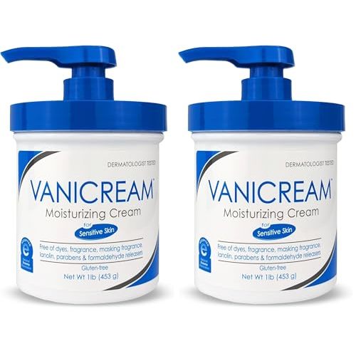 Vanicream Moisturizing Skin Cream with Pump Dispenser - 16 fl oz (1 lb) - Moisturizer Formulated Without Common Irritants for Those with Sensitive Skin (Pack of 2)