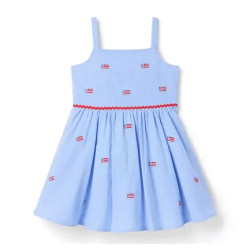 Girl Ocean Air Heather Flag Embroidered Flag Dress by Janie and Jack