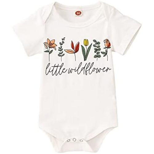 Ritatte Newborn Infant Girls Onesie Bodysuit Cute Wild Child Flower Romper Funny Wildflower One-Piece Baby Gift Clothes