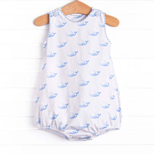 Watercolor Whales Boy Bubble, Blue – Stitchy Fish
