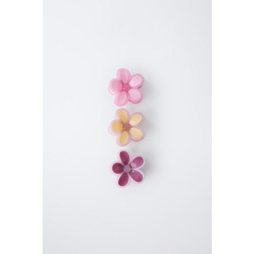 PACK OF THREE FLOWER HAIR CLIPS