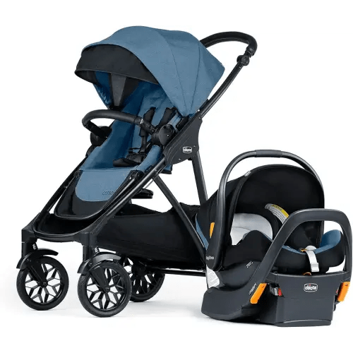 Chicco Corso LE ClearTex Modular Travel System with Corso LE Stroller & KeyFit Max ClearTex Infant Car Seat and Base, Stroller and Car Seat Combo | Tidal/Blue