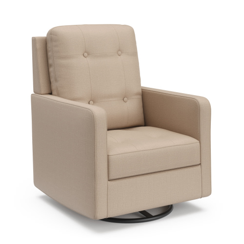 Storkcraft Beckett Infant Nursery Upholstered Swivel Glider, Latte