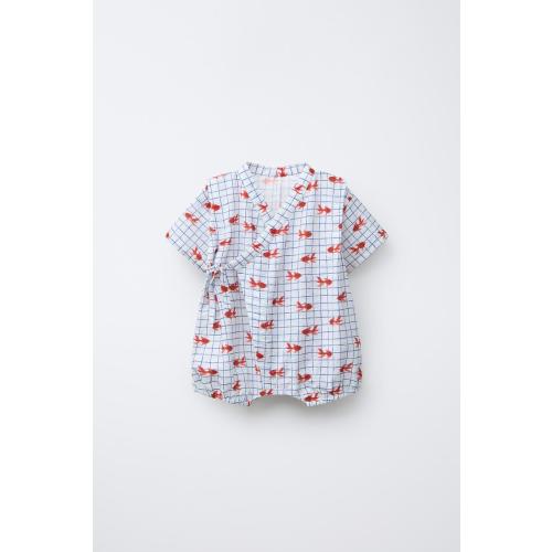 1-9 MONTHS/ GOLDEN FISH PRINTED KIMONO JUMPSUIT - Ecru | ZARA United States