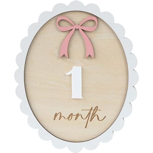 Wooden 3D Baby Monthly Milestone Cards Monthly Milestone Discs Newborn Photography Props Baby Announcement Sign Baby (BBL4)