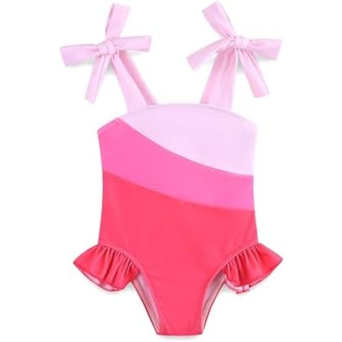 Toddler Girl Swimsuit Baby One Piece Bathing Suits for Girls Summer Beach Swimwear with Adjustable Straps