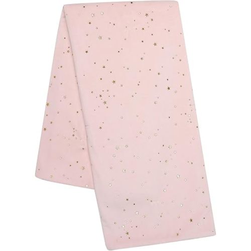 Lambs & Ivy Ballerina Baby Pink with Gold Stars 2-Sided Soft Baby Blanket
