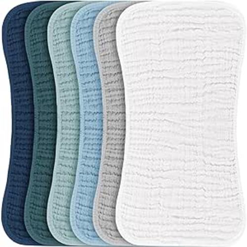 Amazon.com: Konssy Muslin Baby Burp Cloths Sets for Unisex- 6 Pack Large 100% Cotton Burping Clothes for Newborn,Baby Girls and Boys : Baby