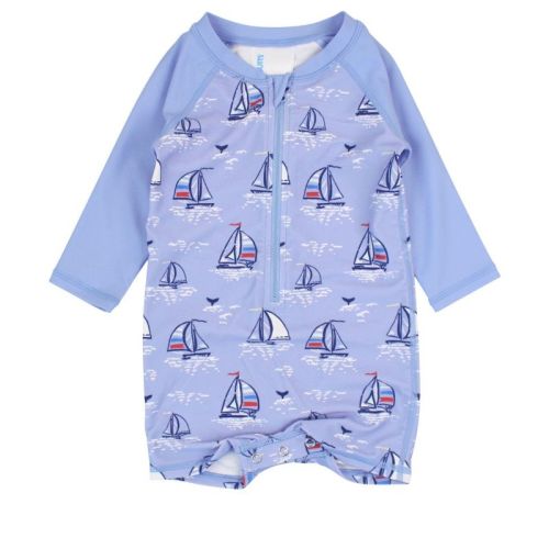 Ruggedbutts Baby/toddler Boys Upf50+ Long Sleeve One Piece Rash Guard - Crabby Cove, 0-3m