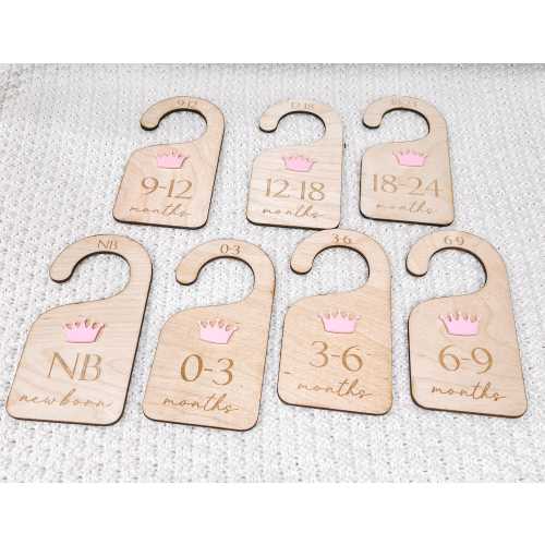 Princess Baby Closet Dividers, Nursery clothes dividers, Crown Clothes Size Markers, Wooden Baby Closet Organizers, Baby Shower Gift Ideas,