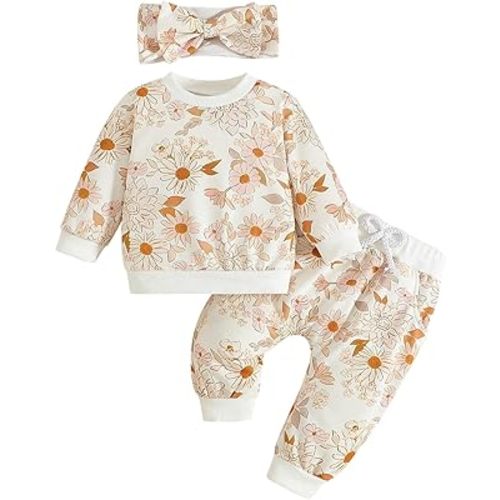 Baby Girl Sweatshirt Clothes Pants Set Joggers Toddler Fall Outfit Infant Sweatsuit