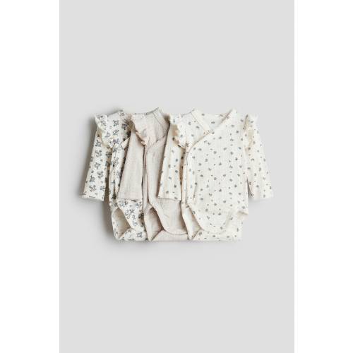 3-PACK POINTELLE WRAPOVER BODYSUITS