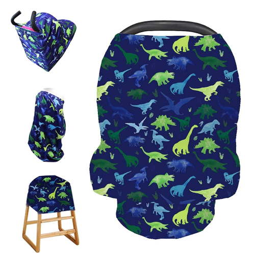 TANOFAR Dinosaur Baby Car Seat Cover, Multiuse Nursing Scarf, Soft Stretchy Fabric