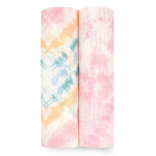 aden + anais essentials® Silky Soft 2-Pack Color Burst Swaddle Blankets in Pink
