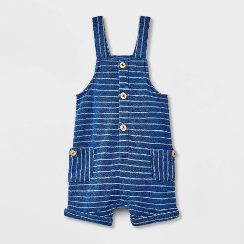 Baby Boys' Dungarees Denim Shorts - Cat & Jack™ Medium Wash 0-3m