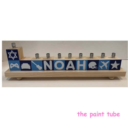 Noah Blues Vinyl Name Block Menorah