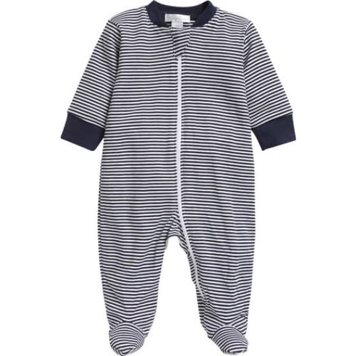 Stripe Pima Cotton Zip Footie, 3-6M