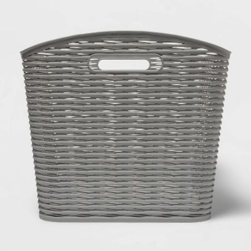 Wave XL Curved Storage Bin White - Brightroom™: Polypropylene, 26L Capacity, Cut-Out Handles, Universal Placement