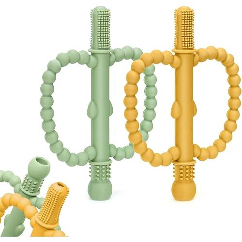 Baby Teething Toys for Babies 0-36 Months – Anti-Choking Design, Teething Relief for Straws Sticks, Chew Straw Sensory Toy for Infant Toddlers Silicone teether Tubes