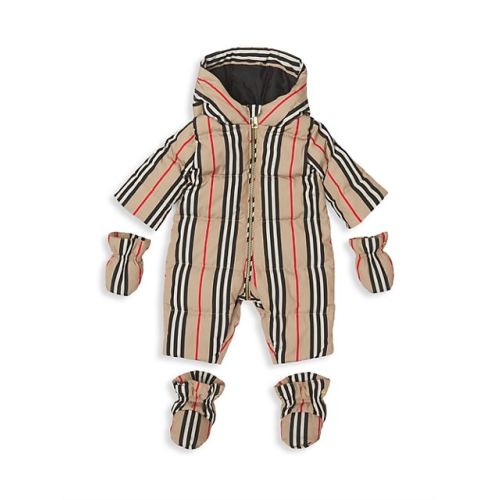 Burberry Baby's Icon Stripe Puffer Jumpsuit | SaksFifthAvenue