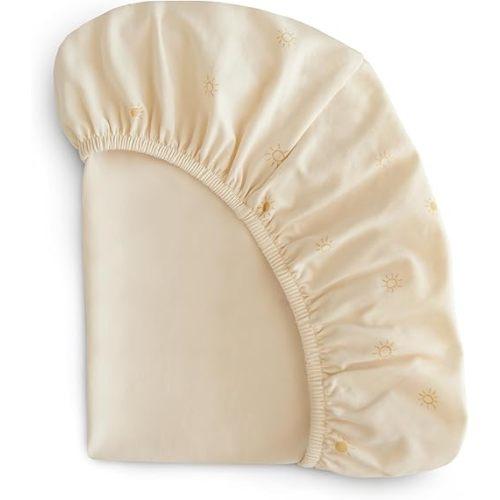 mushie Stretchy & Soft Crib Sheet | Fitted 28" x 52" (Sun)