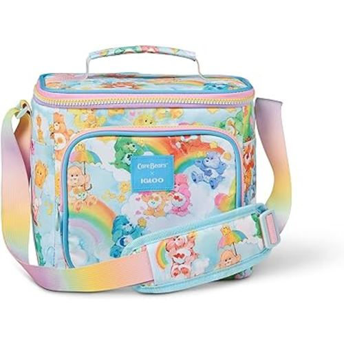 Igloo Retro 90s Lunch Coolers, Insulated Lunch Bag, Square Lunch Box Cooler with Front Pocket & Adjustable Strap