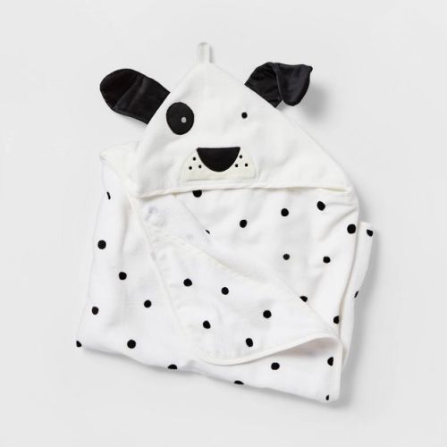 25"x50" Puppy Kids' Hooded Towel - Pillowfort™: Lightweight Cotton, Polka Dot, Toddler Bath, Oeko-tex Certified