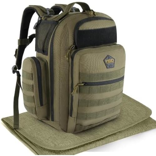 HighSpeedDaddy - Baby Diaper Backpack, Military-Grade, Waterproof, Compact Baby Travel Bag with Diaper Changing Mat