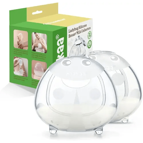 haakaa Ladybug Breast Milk Collector - Soft Breast Shells | Wearable Nursing Cups | Breastmilk Saver| Letdown Catcher for Pumping,Breastfeeding Moms,Protect Sore Nipples(Silicone 2.5 oz/75 ml,2PK)