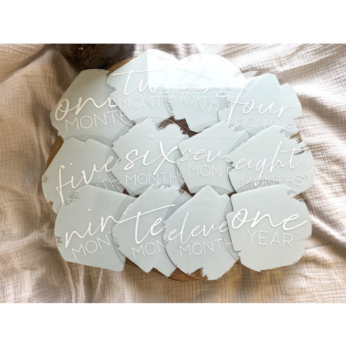 Acrylic Baby Milestones Disc | Acrylic Newborn Name Plaque | Hello My Name Is Sign | Baby Milestone Acrylic Markers | Bump Update Sign