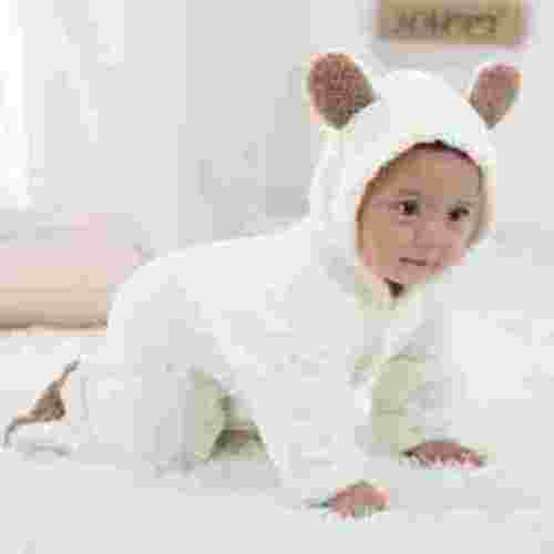 Lilgiuy Newborn Baby Fleece Footie Snowsuit Winter Bunting Onesie Cartoon Warm Hooded Romper Jumpsuit Outfits For Girls Boys,White,6-9 Months Winter Clothes for 2022