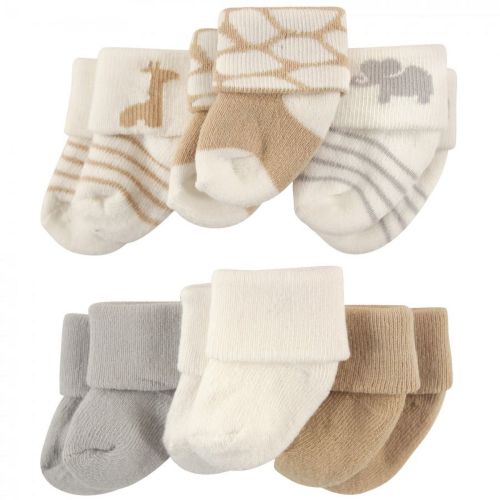 Luvable Friends Baby Unisex Newborn and Baby Socks Set, Safari, 0-3 Months