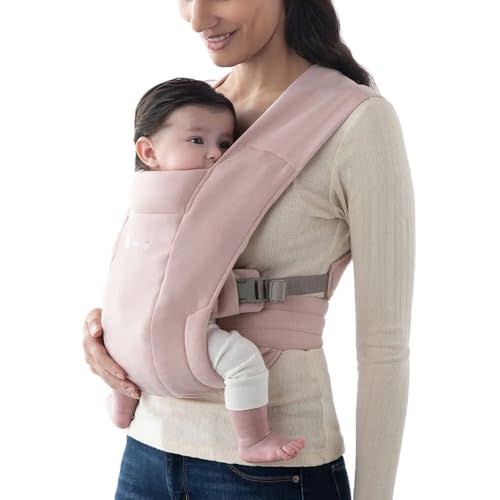 Ergobaby Embrace Baby Sling Carrier Newborn to Toddler - Breathable Baby Carriers for Summer - Sling Wrap Carrier with Hip Seat - Cozy Newborn Essentials (7-25 Pounds), Ponte Knit, Blush Pink