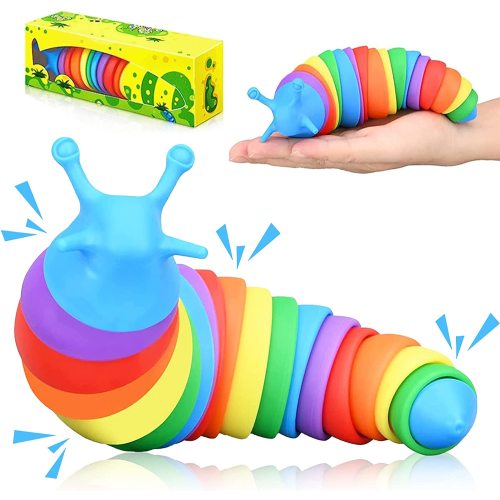 Rainbow Wiggle Slug Fidget, Caterpillar Sensory Toy