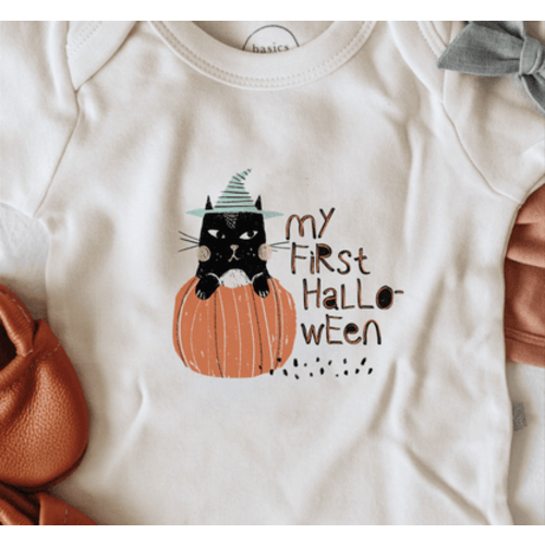 Graphic Baby Bodysuit - My First Halloween Cat (size 0-3 months)