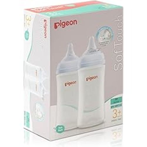 Pigeon SofTouch III Baby Bottle for 3+ Months Babies, BPA & BPS-Free, 240ml, PP, Twin Pack : Amazon.com.au: Baby