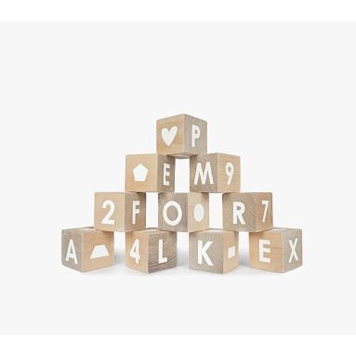 Modern Blocks Counting, Shapes &amp; Alphabet Block Set, White