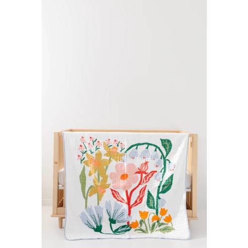 Cottage Garden Quilt | Clementine Kids Boho Baby Quilt | Nursery Decor | Spring Baby Quilt