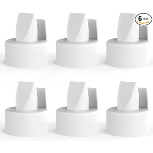 [6-Count] Papablic Duckbill Valves, Replacement Milk Valves Compatible with Spectra S1 S2 & Medela Breast Pumps Parts Accessories, BPA & DEHP Free, Food-Grade Silicone, Easy to Clean, White