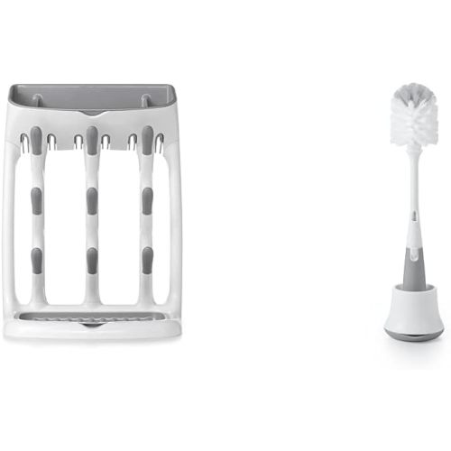 OXO Tot Bottle Brush, Drying Rack Combo Set for Baby Bottles - Drying Rack + Bottle Brush